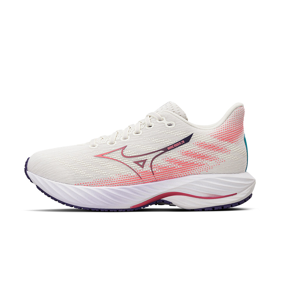 Mizuno Wave Rider 28 'Snow White Camellia Rose' Women | Running Shoes Main image