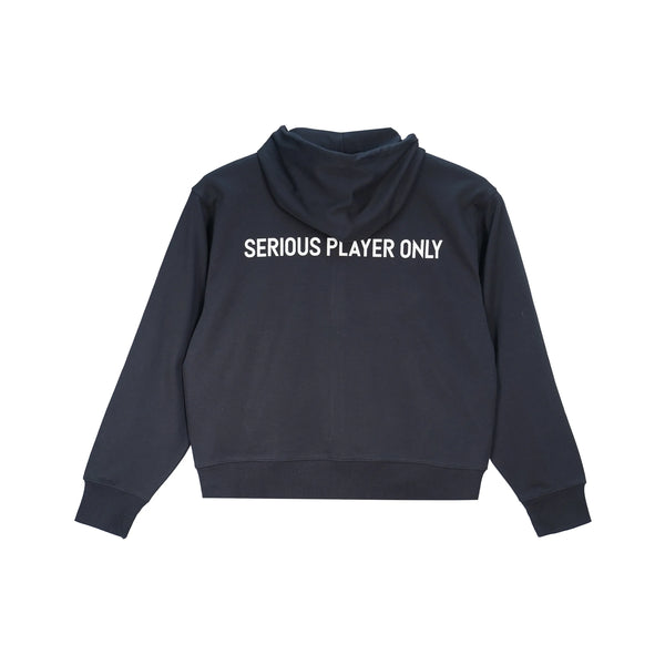 Serious Player Only Lightweight Zip Up Hoodie Black
