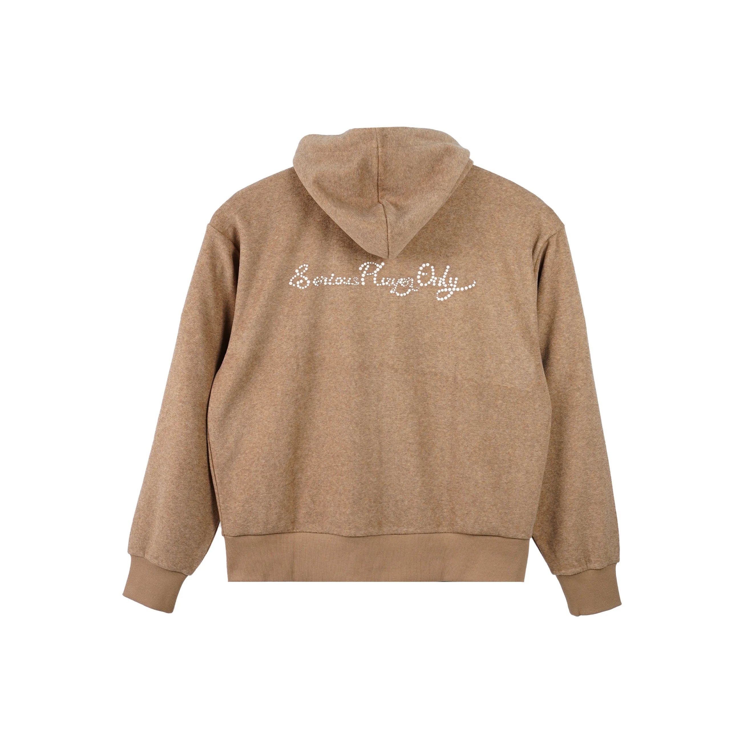 Serious Player Only Zip Up Terry Hoodie-pearl Brown Secondary image