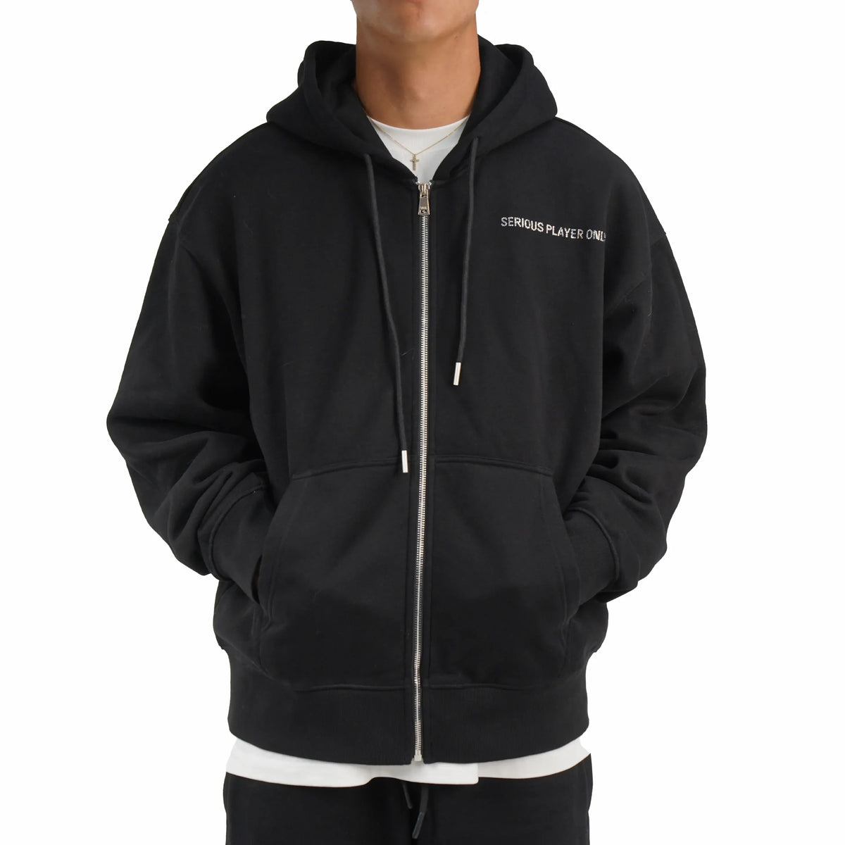 SPO Zip Up Hoodie-Diamond Black
