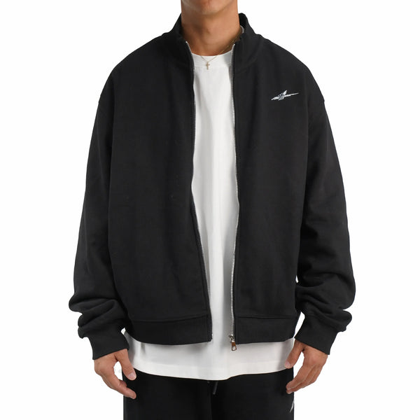 Serious Player Only Zip Up Crewneck Sweatshirt-Diamond Black