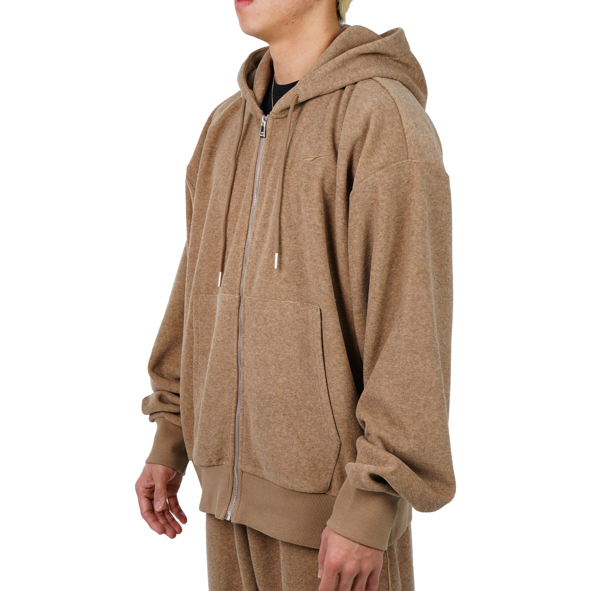 Serious Player Only Zip Up Terry Hoodie-pearl Brown