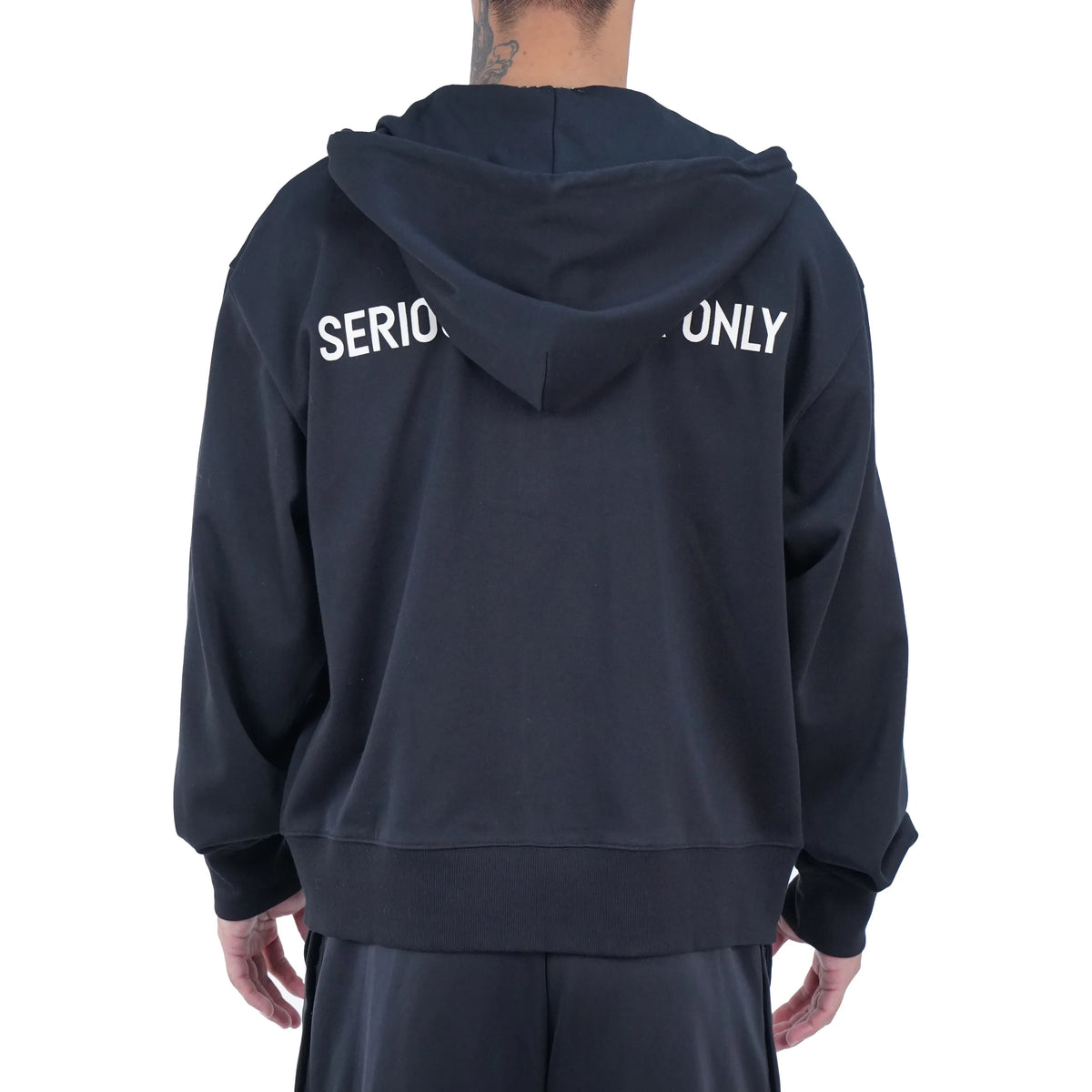 Serious Player Only Lightweight Zip Up Hoodie Black