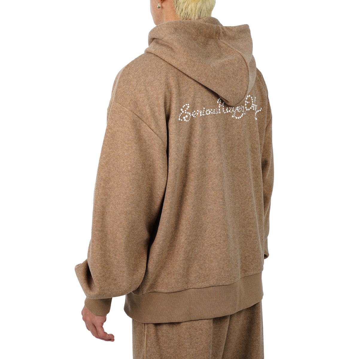 Serious Player Only Zip Up Terry Hoodie-pearl Brown