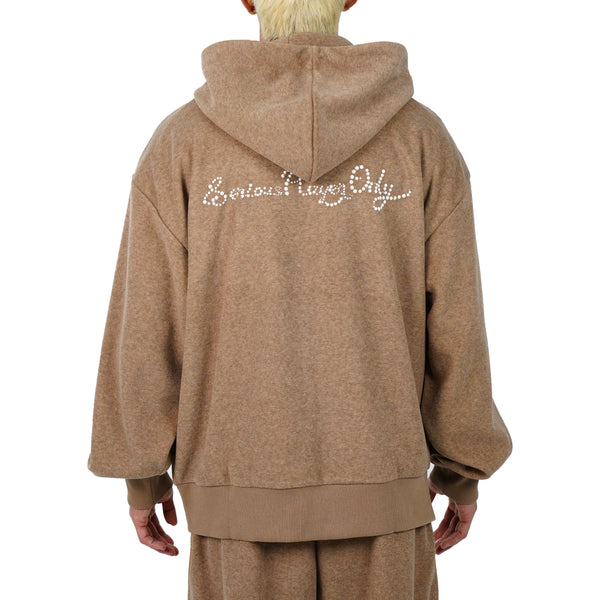 Serious Player Only Zip Up Terry Hoodie-pearl Brown