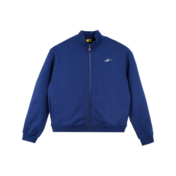 Serious Player Only Zip Up Crewneck Sweatshirt Navy Blue