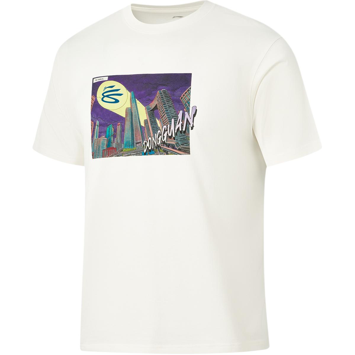 Li Ning Curry China Collection T Shirts Men's Ivory Dongguan Crew Neck Moderate Main image