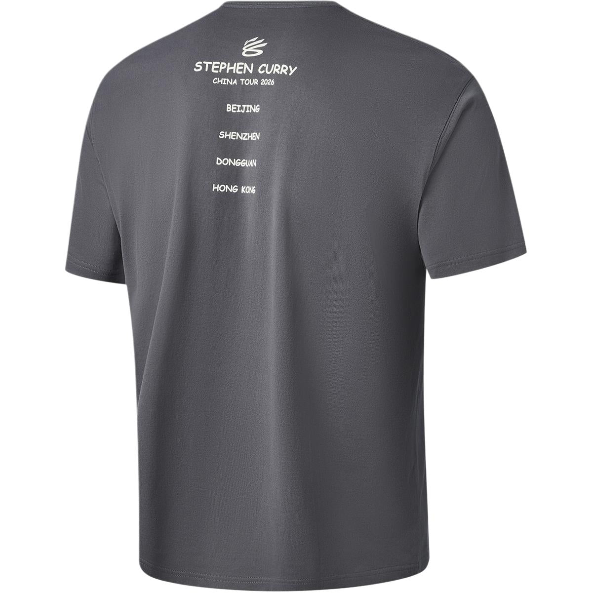 Li Ning Curry China Collection T Shirts Men's Meteorite Gray Dongguan Crew Neck Moderate Secondary image