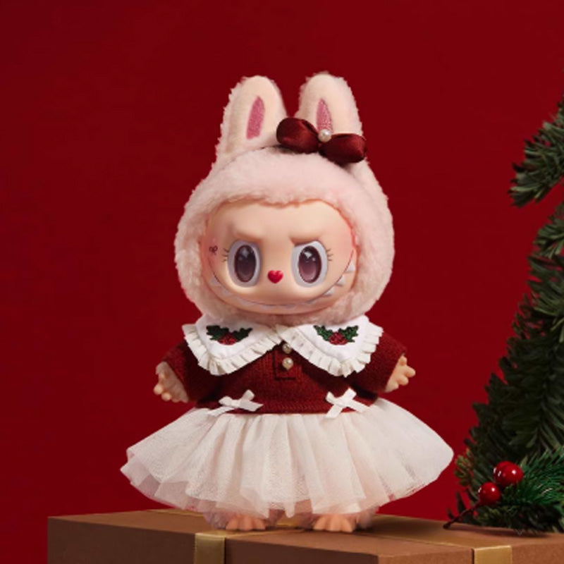 POP MART Labubu Shimmering Fairy Tale Collection MOKOKO Christmas Rubber Plush Trendy Figures 18cm