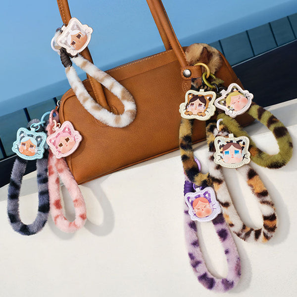 POP MART CRYBABY Leopard Cat Collection Cell Phone Lanyard Mystery Boxes
