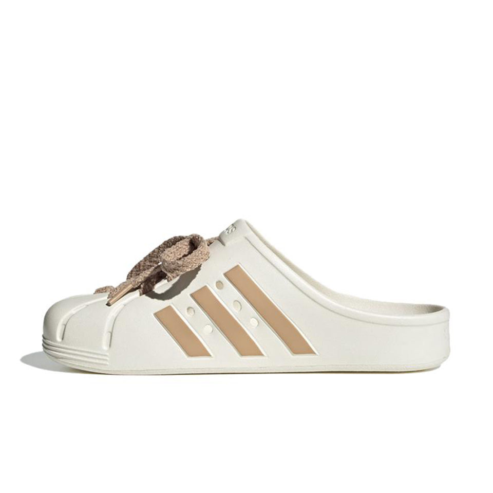 Adidas Adilette Clogs 'White Brown' Main image