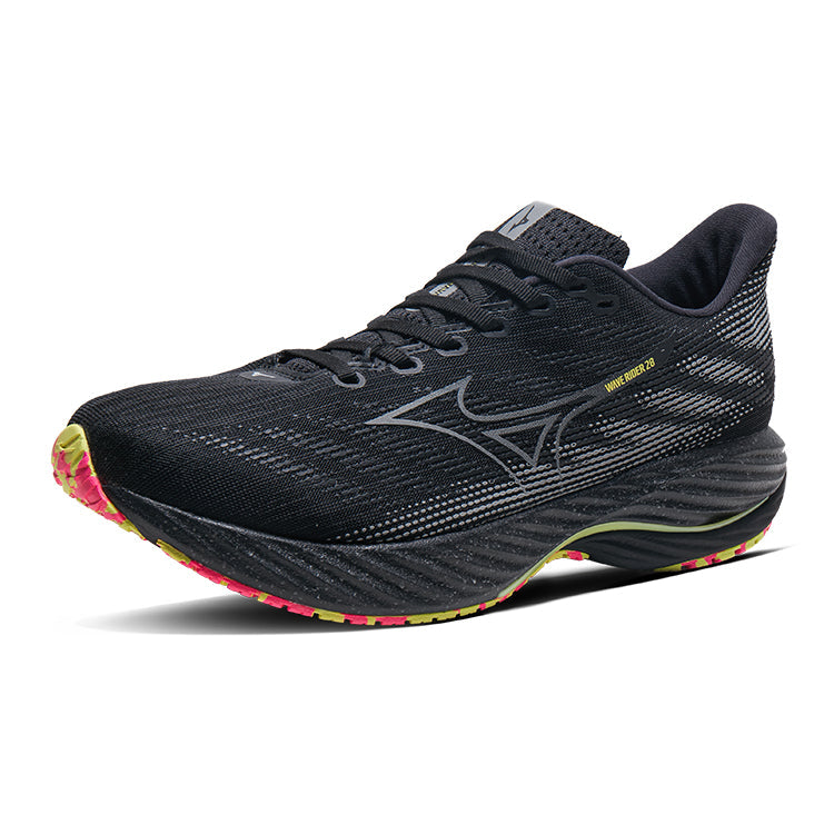 Mizuno Wave Rider 28 'Black Sunny Lime' | Running Shoes Secondary image