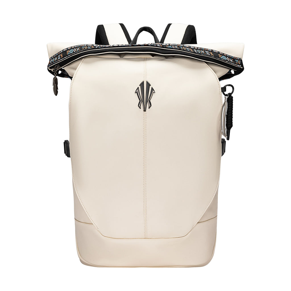 Anta Matte Finish Backpack Unisex Ivory White
