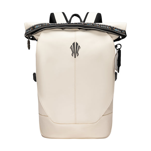 Anta Matte Finish Backpack Unisex Ivory White