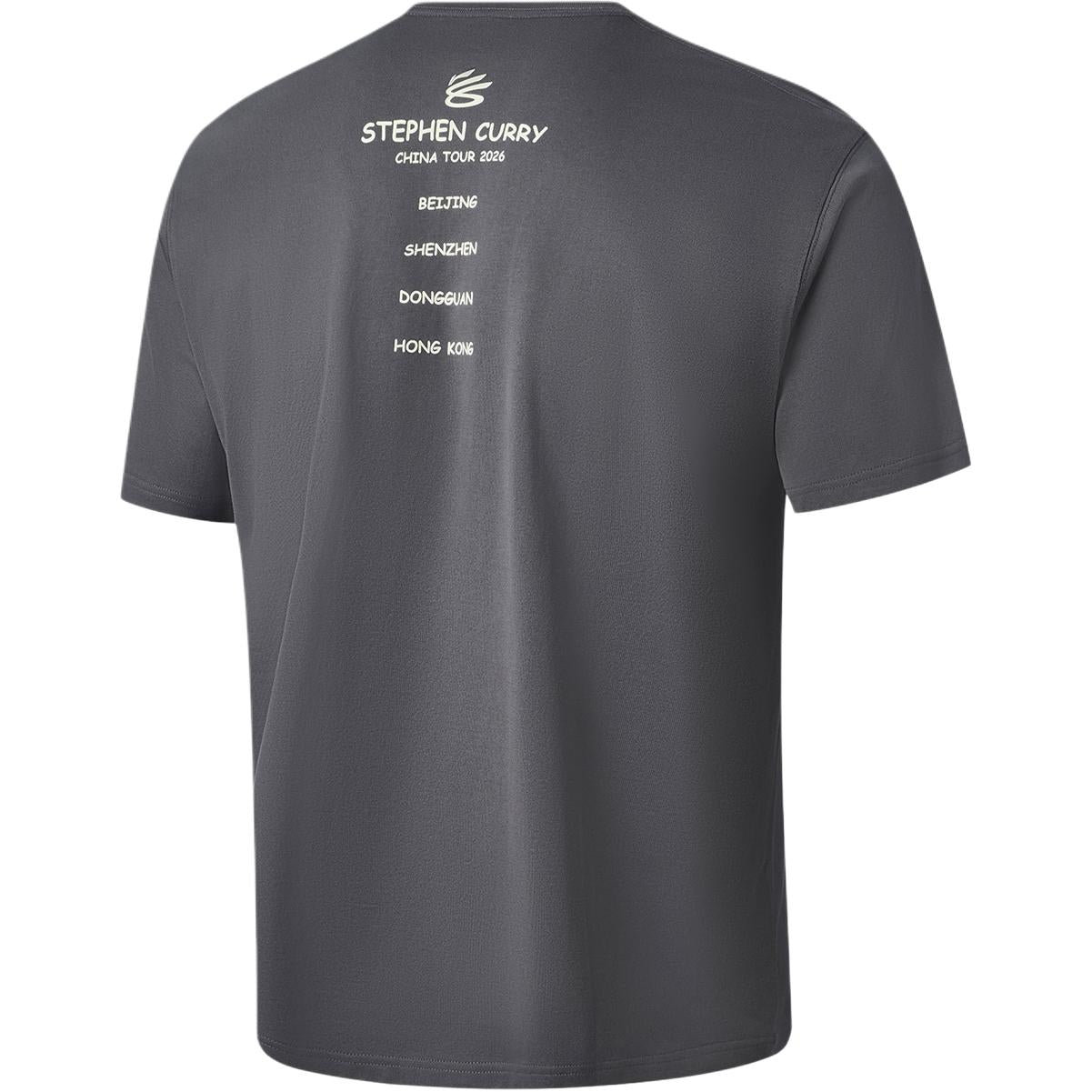 Li Ning Curry China Collection T Shirts Men's Meteorite Gray Shenzhen Crew Neck Moderate Secondary image