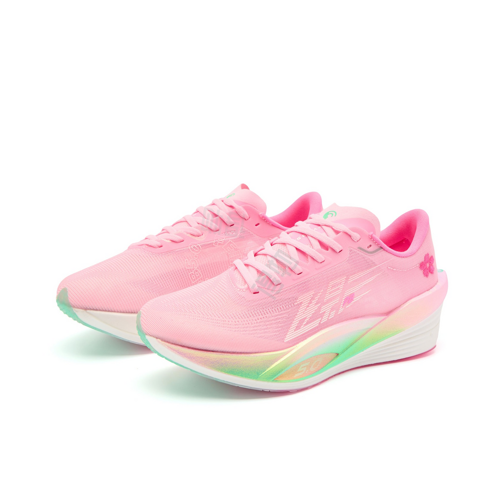 QIAODAN Feiying PB5.0 'Cherry Blossom Pink Aurora Green'「Women」 | Running Shoes
