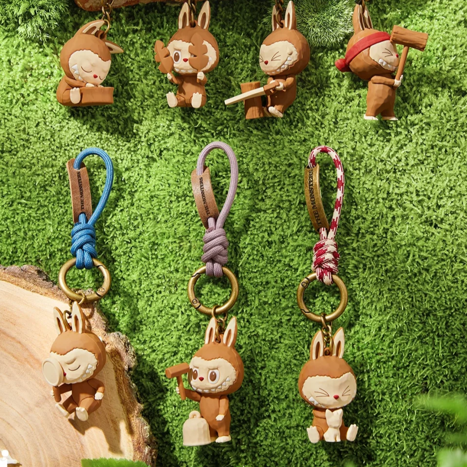 POP MART Labubu Wood Workshop Collection Keychain