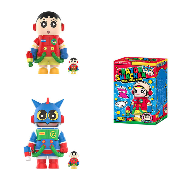 POP MART Mega Space Molly 400% +100% Crayon Shin Chan Mystery Boxes Main image
