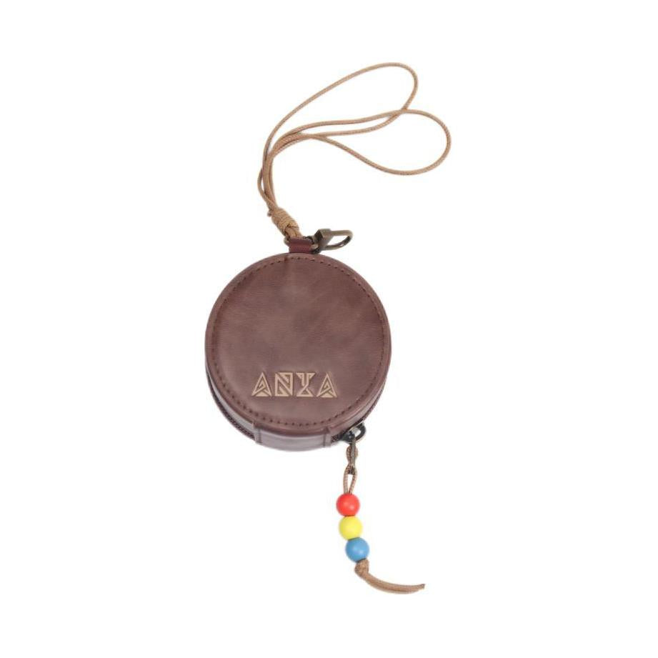 Anta Small Litchi Grain PU Leather Wallet Chestnut Brown