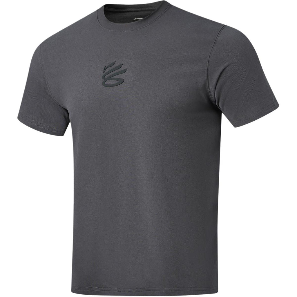 Li Ning Curry China Collection T Shirts Men's Meteorite Gray Crew Neck Moderate