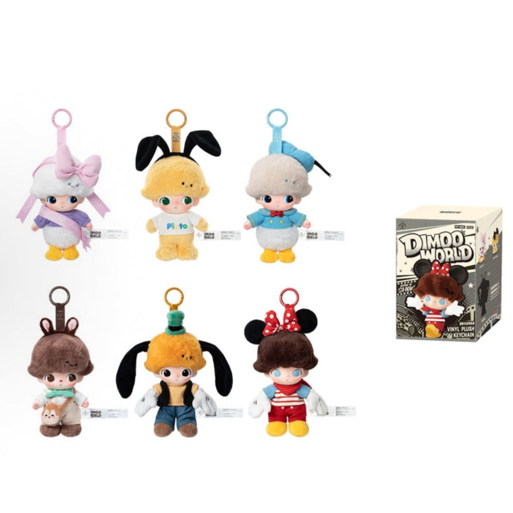 POP MART Dimoo World X Disney Series Vinyl Plush Keychain Single Blind Box