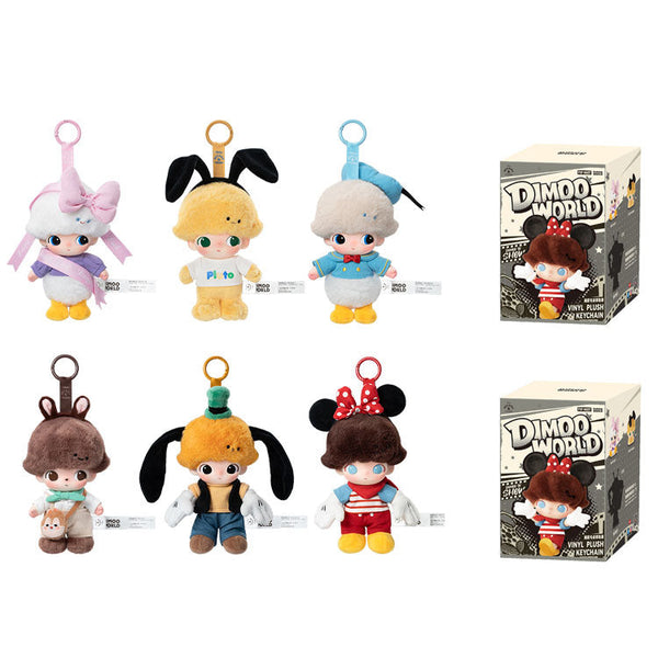 POP MART Dimoo World X Disney Series Vinyl Plush Keychain Single Blind Box